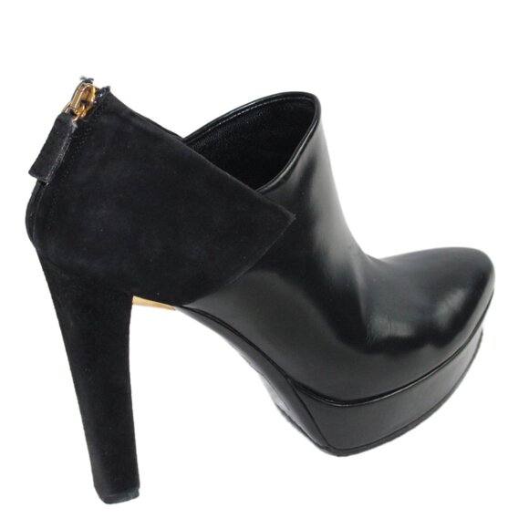 Gucci Black Leather Suede Accent Platform Stiletto Ankle Boot, Size 36.5 - Picture 7 of 11